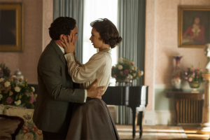 Princess Margaret and Peter Townsend as portrayed by Vanessa Kirby and Ben Miles on The Crown