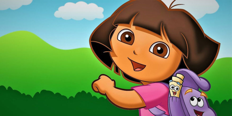 dora the explorer and backpack and map